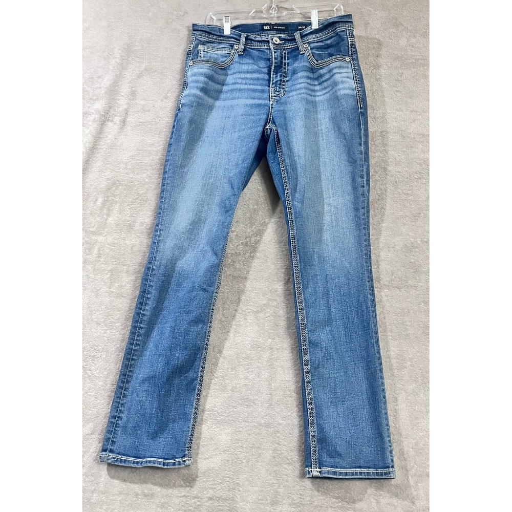 BKE Jake Straight Jeans Men 34x32 Blue Western Rodeo Workwear Y2K Outdoor Cowboy